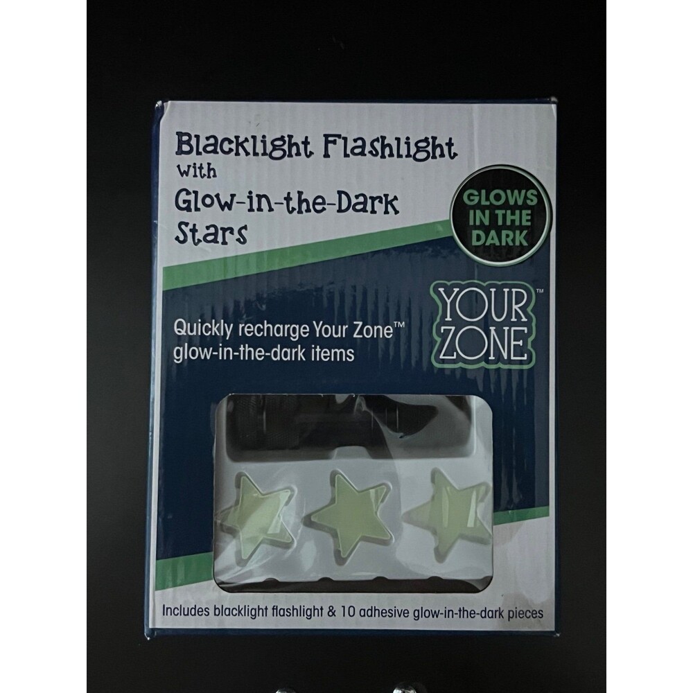 Blacklight flashlight with glow in the dark stars new